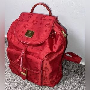 Women’s MCM red Nylon backpack